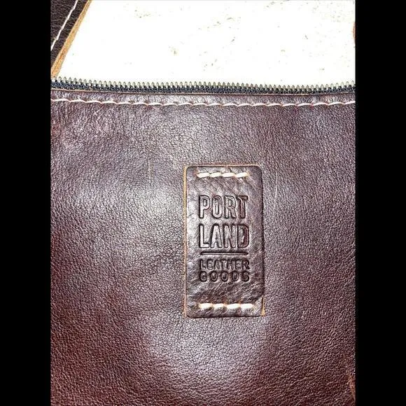 Portland Leather Goods Brown Crossbody‎ hobo Bag Purse 8.5”x9” - Image 3