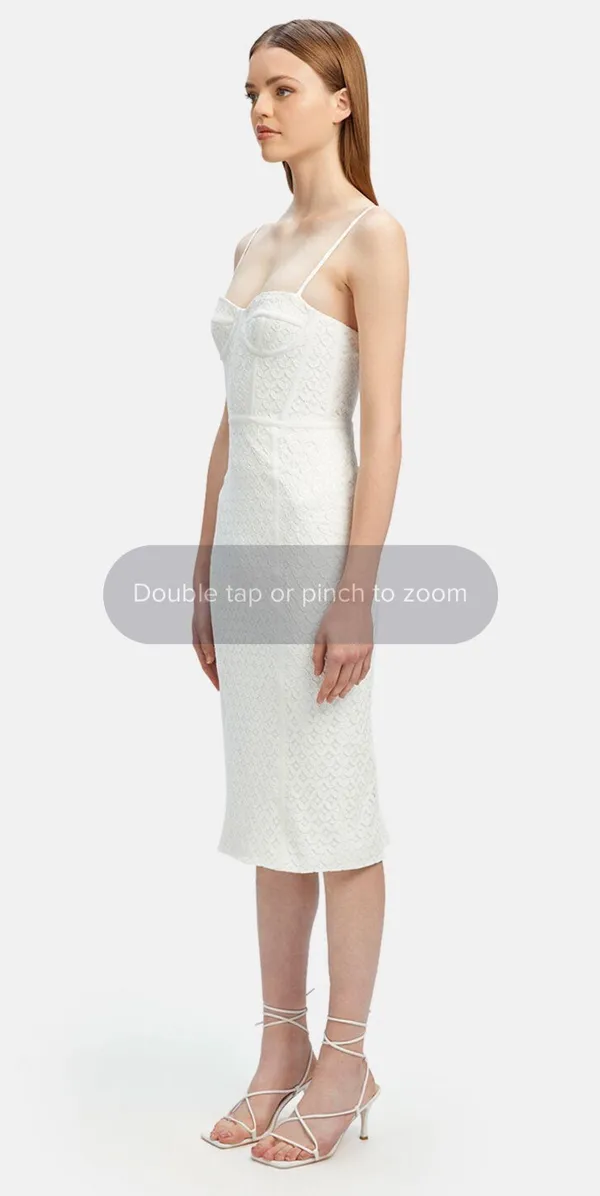 Bardot Charley Midi Lace Dress In Orchid White - Image 3