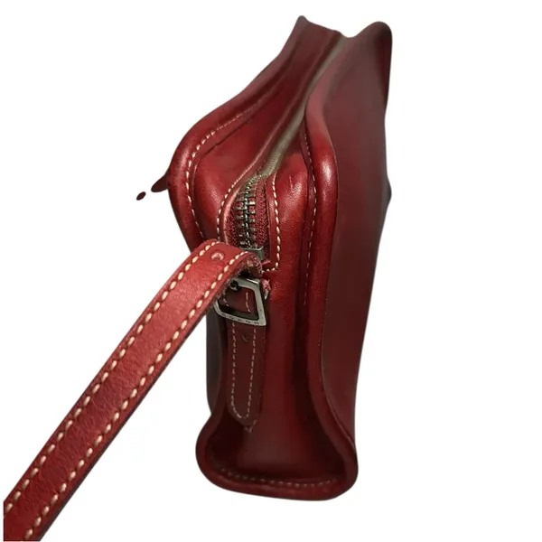 Coach Vintage 9138 Red Glove Tan Leather Mimosa Zip Shoulder Crossbody Bag - Image 6