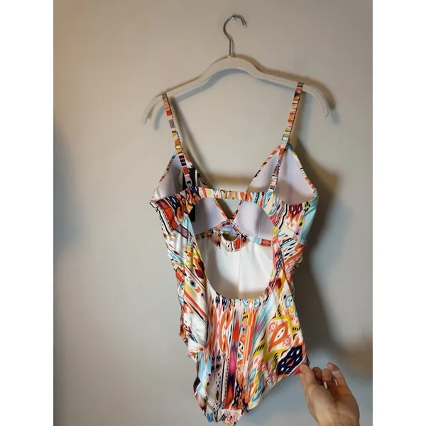 LA BLANCA 'Desert Dream' Twist Keyhole 1-Piece Swimsuit Size 14 Multi $130 NWT - Image 4
