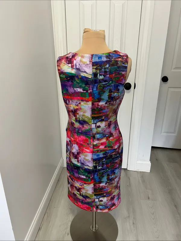 Joseph Ribkoff Multicolor Ruched Sheath Dress - Image 5