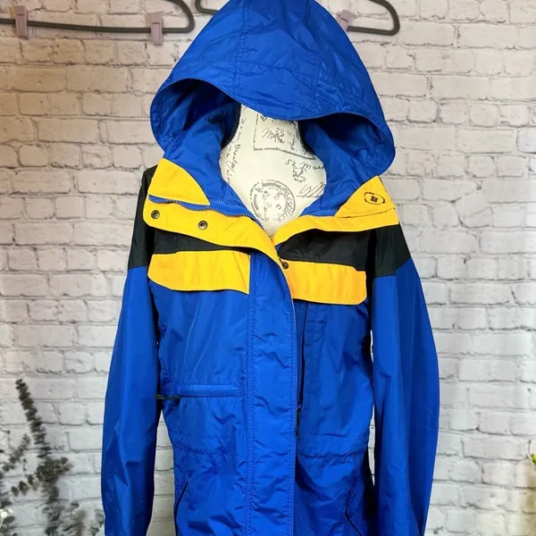Columbia Vintage Women’s Sportswear Winter Coat-Navy,Yellow,Black-size M - Image 4