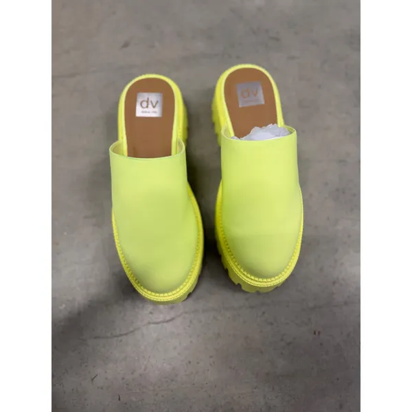 DV Dolce Vita Lexy Neon Yellow Platform Lug Sole Mules Womens Size 9 - Image 5