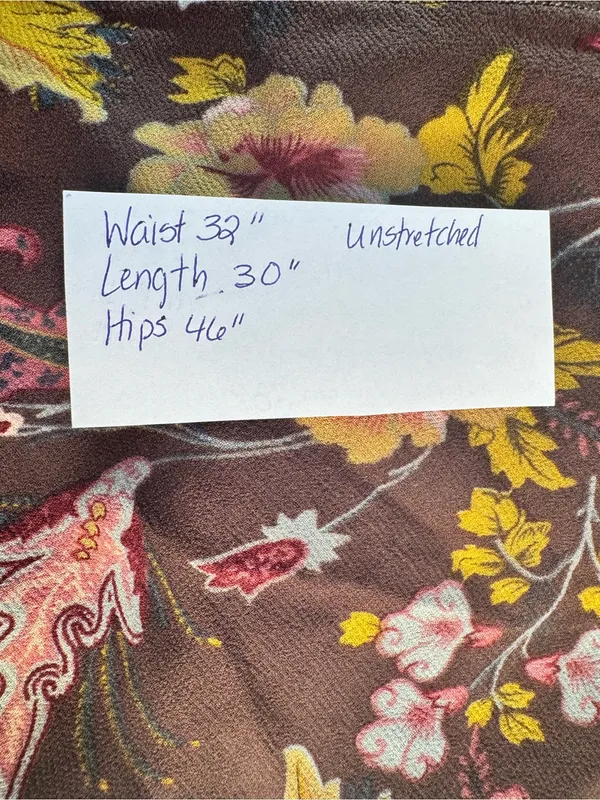 Reversible Floral Animal Midi Skirt 32” L Green Brown Fall Boho Indie Academia - Image 11