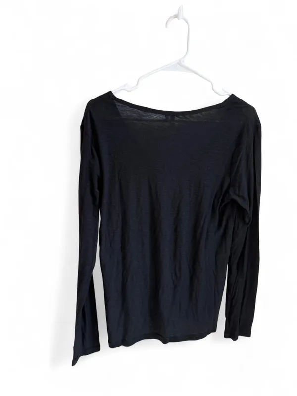 COMUNE "Malibu" Black Long Sleeve Scoop Neck Top - Image 2