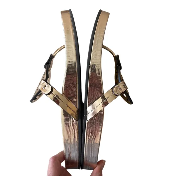 Tory Burch‎ Miller Cloud Sandals Mirrored Metallic Gold Thong Size 10 - Image 6