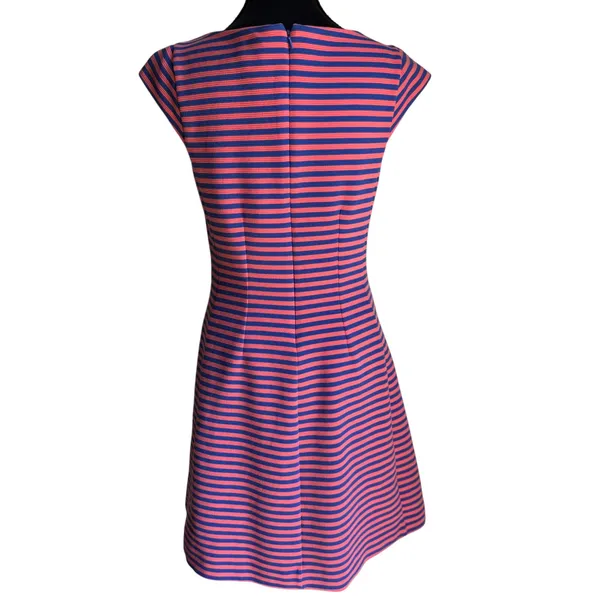 Lilly Pulitzer Pink Blue Striped Fit & Flare Dress Medium Preppy Resort - Image 13