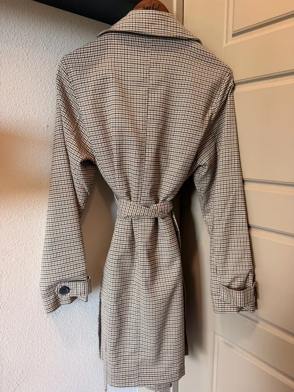 Houndstooth Violet Romance Lightweight Trench Jacket Brown Size 6 - Image 2