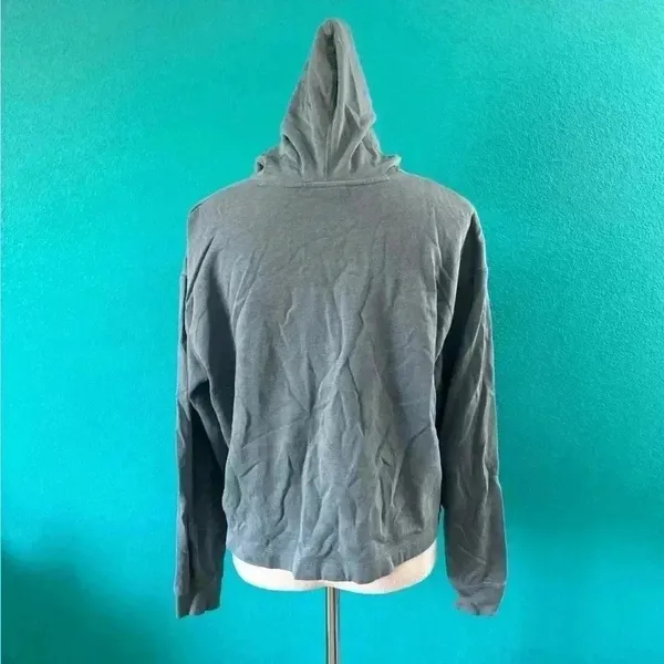 Nike vintage look blue hoodie in size small - Image 2