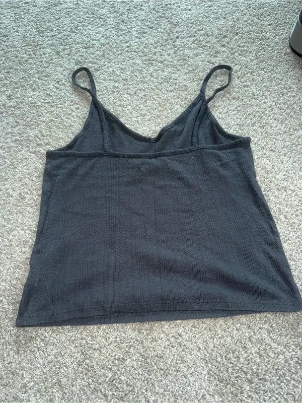 American Eagle - Pointelle Cami - M, Dark Grey - Image 4