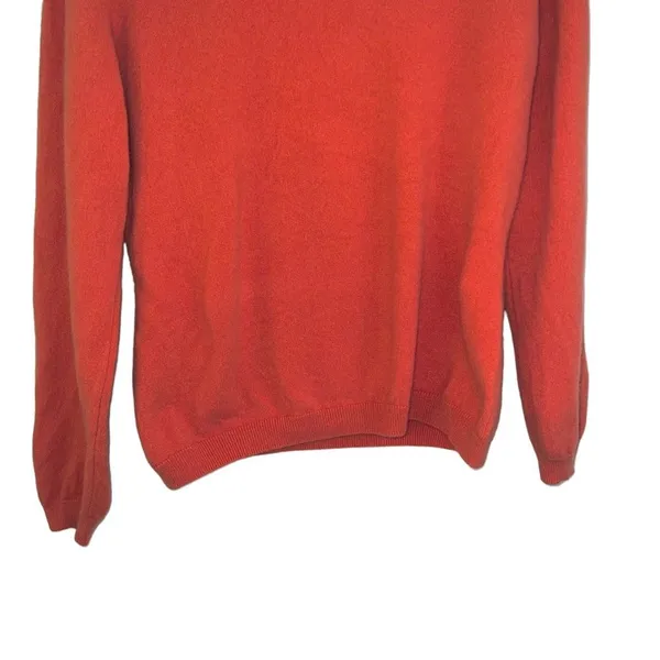 Pure Collection 100% Cashmere Turtleneck Sweater Coral Orange Size 14 16 - Image 4