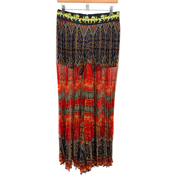 Alice + Olivia Copen Wide Leg Pleated Pants 8 Paisley Baroque Palazzo Culottes - Image 4