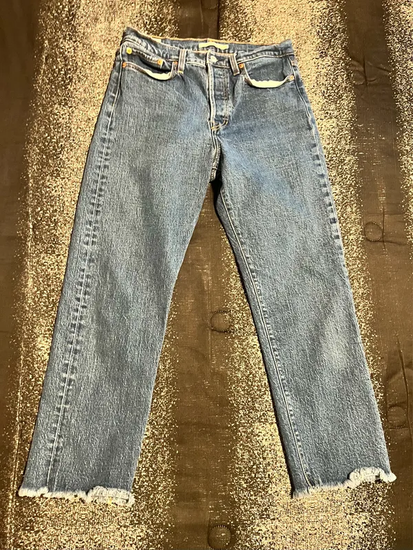 Womens 29"x25" Levi Strauss Big "E" Wedgie Straight Button Up Jeans - Image 2