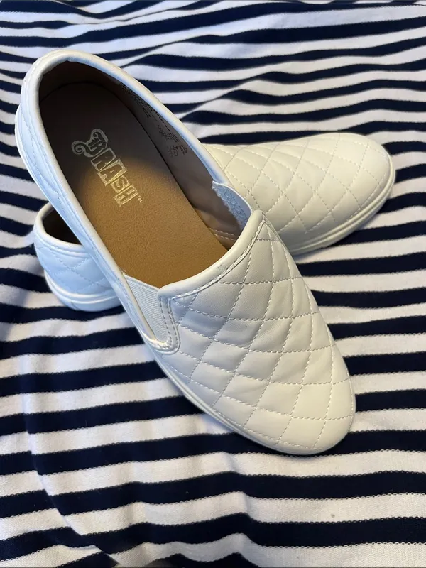 Brash White Quilted Slip-On Loafers - Image 5