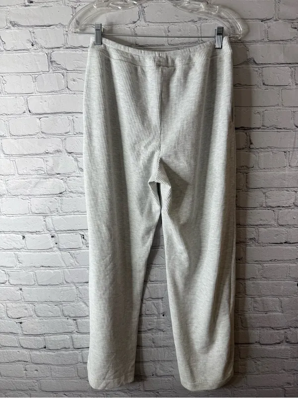 Soma Light Gray Ribbed Knit Womens  Pants medium - Image 7