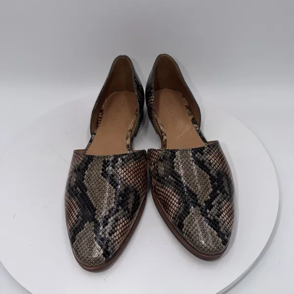 Madewell The Marisa D'Orsay Flats In Snake Embossed Leather Women's Size 7 - Image 3