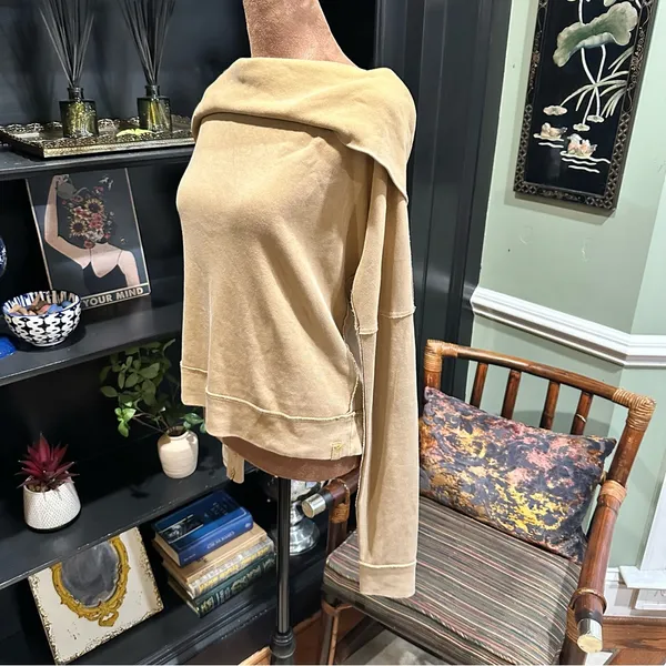 We The Free by Free People Off-the-Shoulder Top – Size S – 100% Cotton Tan Knit - Image 8