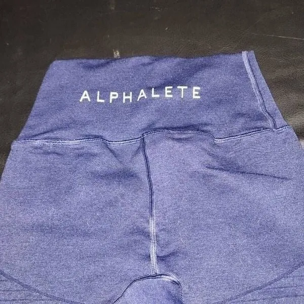 Alphalete Womens Navy‎ Blue Logo Leggings Small - Image 4
