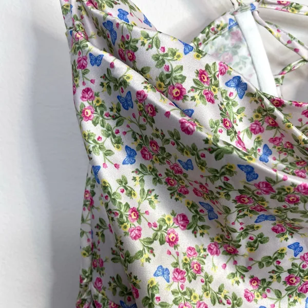 For Love and Lemons Victorias Secret Satin Butterflies Floral Corset Slip Dress - Image 3