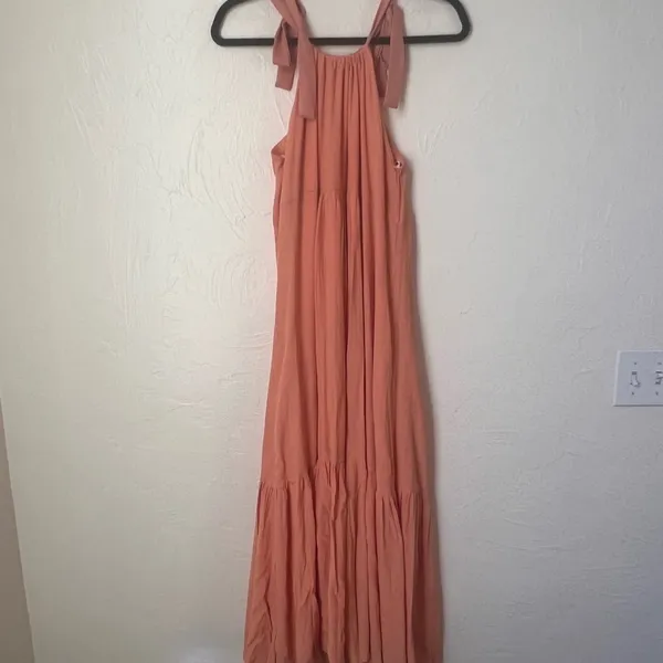 NWT Lulu’s peach tie strap maxi dress size S - Image 5