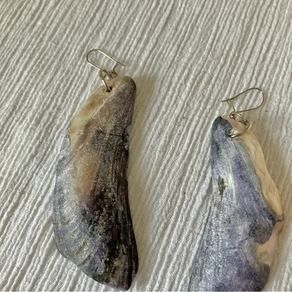 Mussel Shell Earrings Dangly Mermaidcore Beachy Coastal Eclectic Boho Jewelry - Image 6