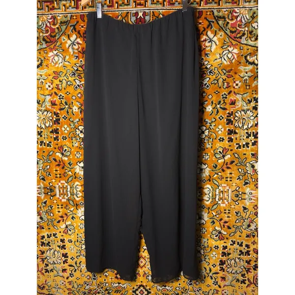 90s Vintage Alex Evenings Chiffon Layered Wide Leg Evening Pants sz XL - Image 6