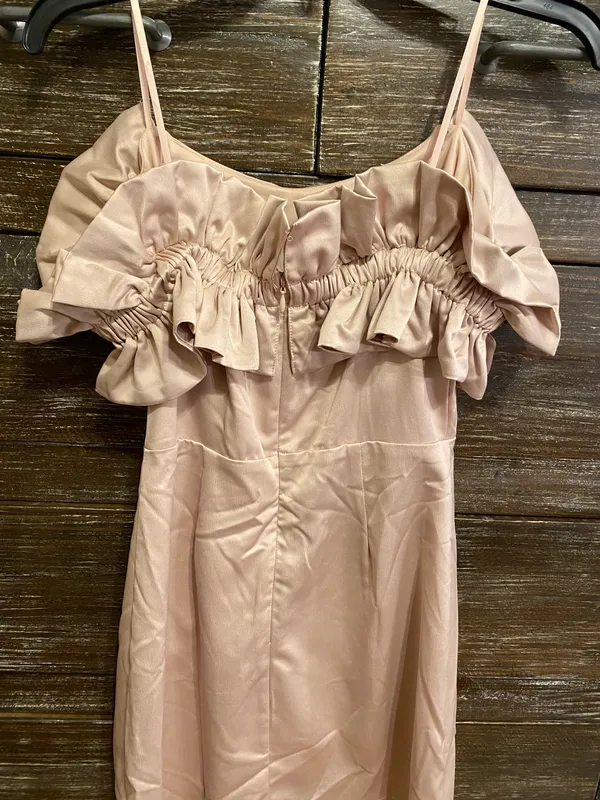 Cream Satin Dress - Image 2