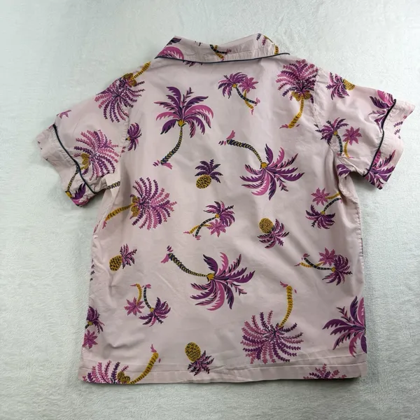 Print Fresh Anthropologie S‎ Small Pajama Top Palm Trees Short Sleeve Pineapples - Image 12