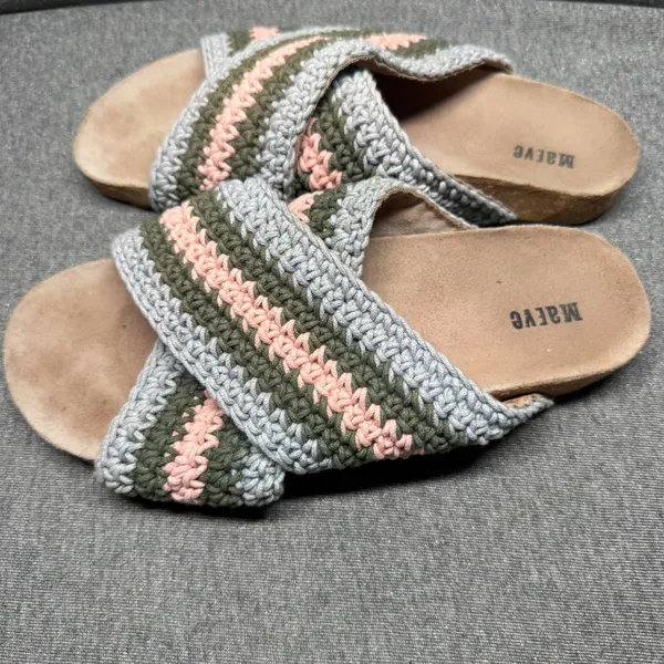Boho Crochet Slides‎ Sandals Multi Color Maeve Anthropologie 41 - Image 4