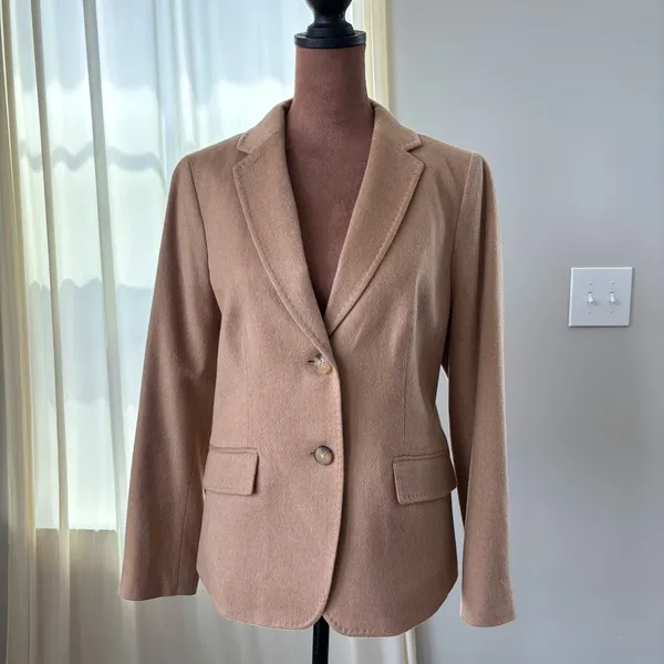 Talbots Blazer 8P Camel Hair Coat Italian Fabric Preppy Old Money Capsule Office - Image 9