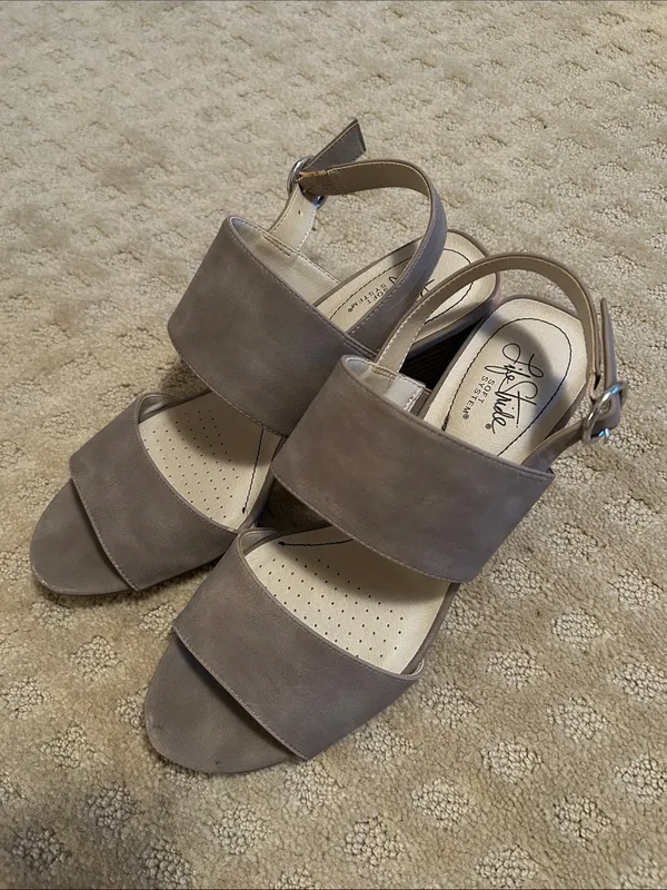 Life Stride Women’s Ankle Strap Block Heel Sandals — Taupe, 9 - Image 5
