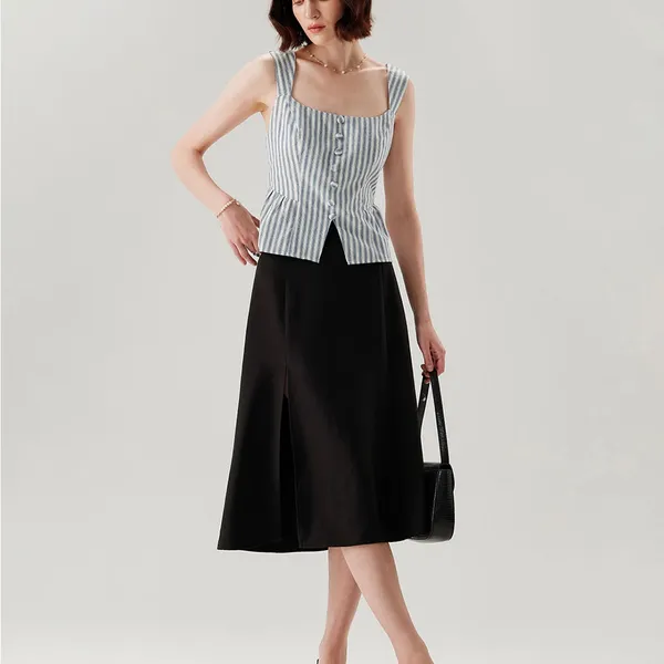 Rihoas Blue Striped Square Neck Tank Top - Image 3