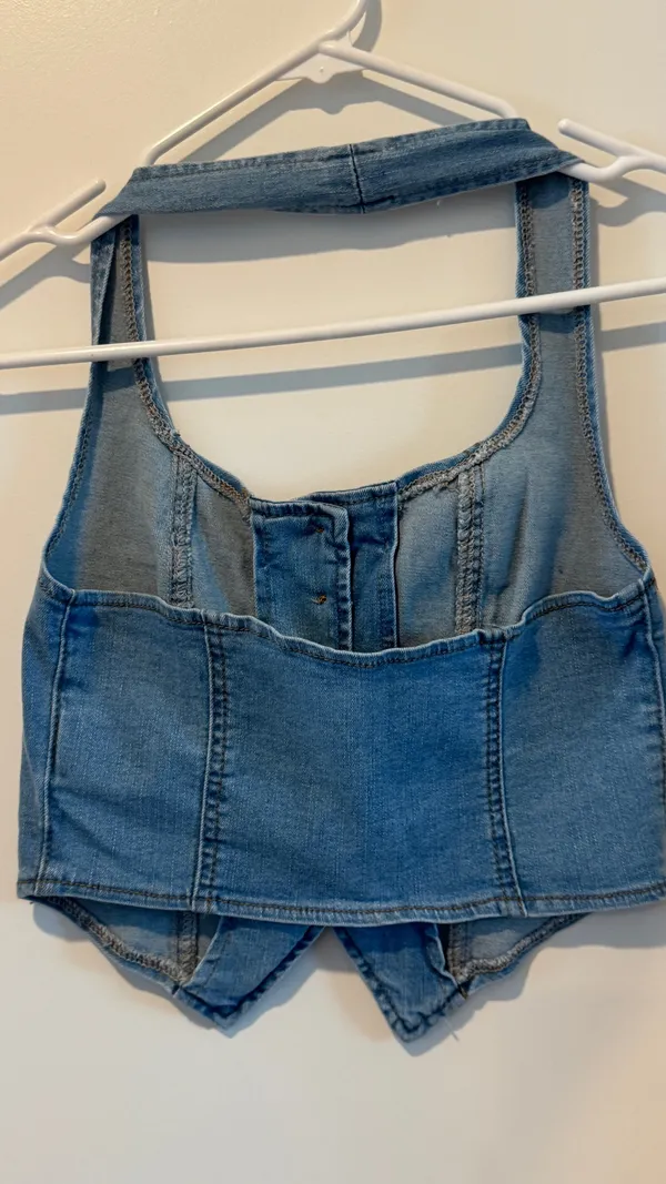 Y2K cropped top Size XS Blue - Image 3