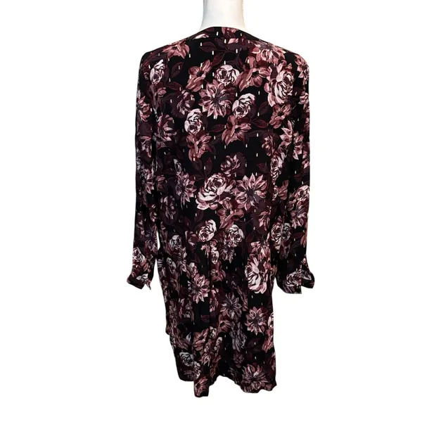 Garnet Hill Dress Women 12 Black Moody Floral Pockets Knee Length‎ Boho Artsy - Image 2