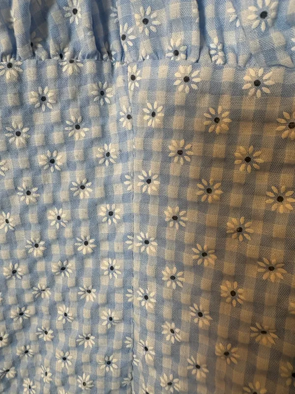 Altar'd State Dress Mini Blue Gingham with flowers - Image 4