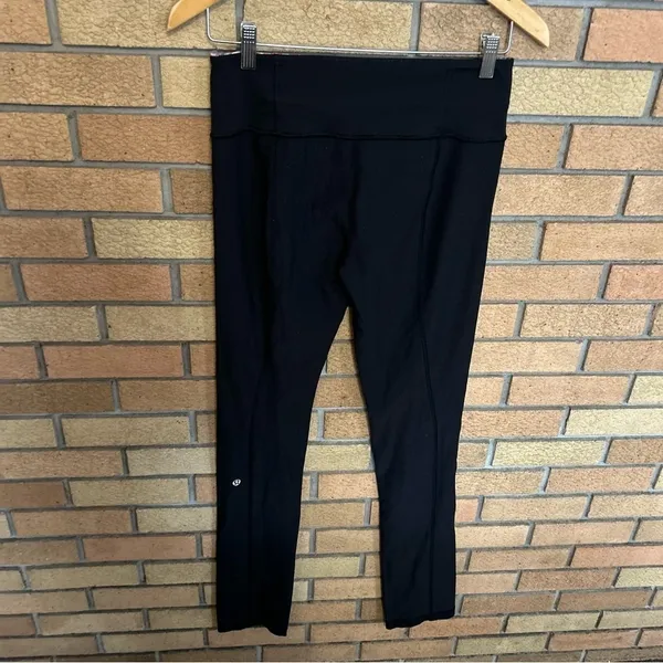 Lululemon Skinny Groove Pant Full-On Luon Black/Prism Petal Multi Revisable - Image 2