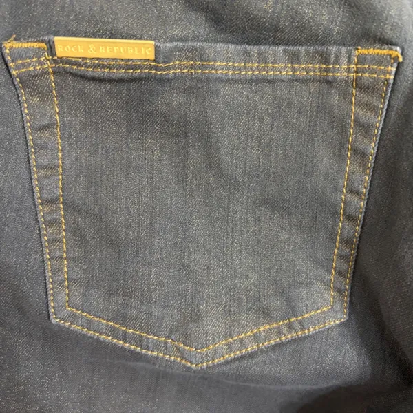 Rock & Republic Grey Gold Metallic Shimmer Skinny Jeans Womens‎ Size 8 - Image 13