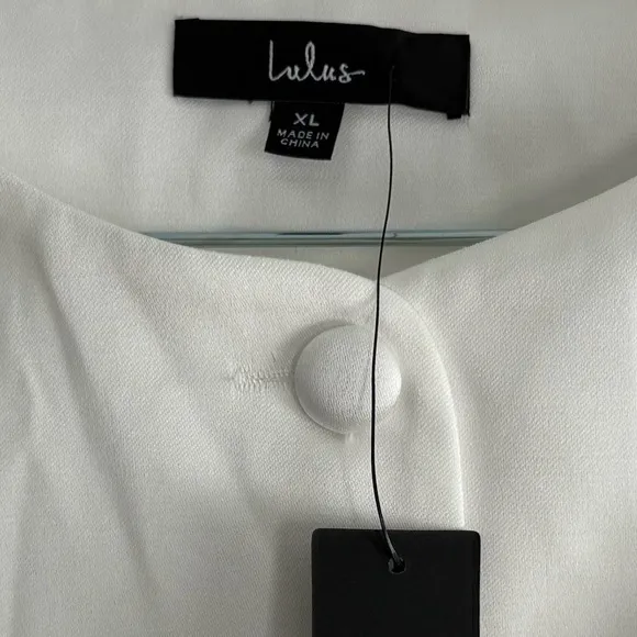 NEW Lulus Sophisticated Icon White Satin Button-Up Mini Dress With Pockets Sz XL - Image 10