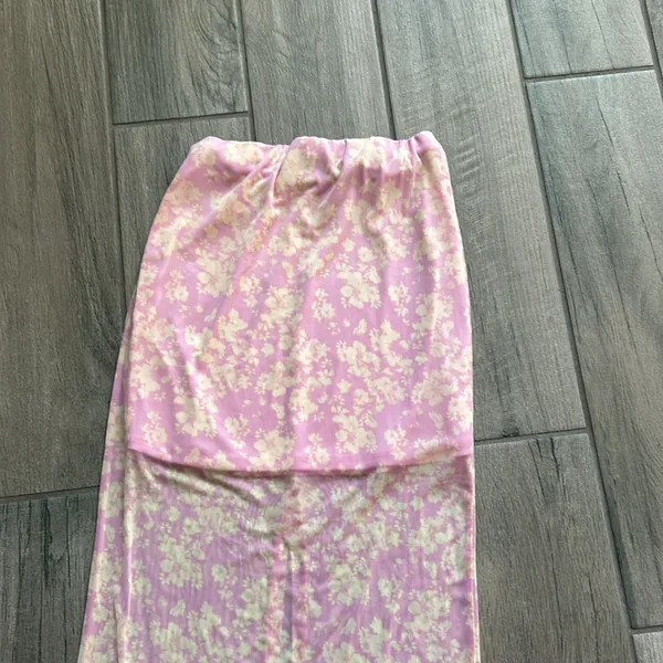 Le lis pink floral mesh skirt - Image 2