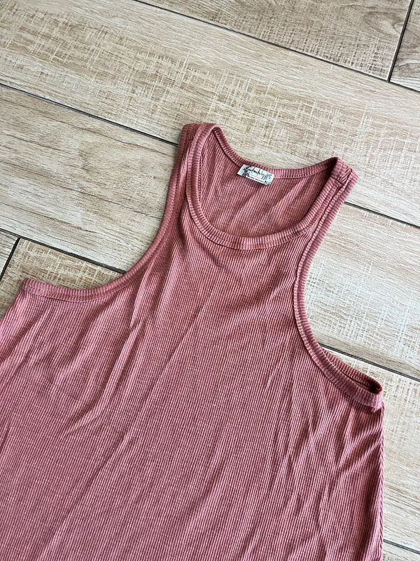 Womens Free People Intimately Orange Ribbed Tank - XS - Image 2