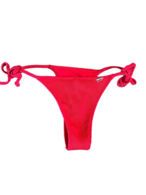 White Fox Swim "By The Pool" Ribbed Bikini Bottoms in Red - Size Small - Image 12