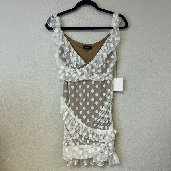 NWT Majorelle Bandit Off the Shoulder Mini Dress White Medium - Image 3