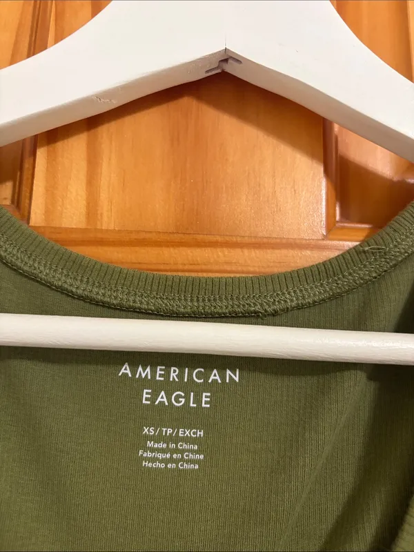 American Eagle Size XS Ribbed Hunter Green Tank Top - Image 2