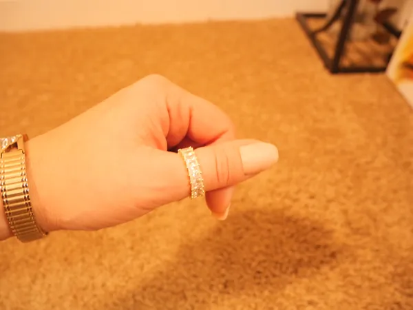 14k White Gold/Silver Baguette Ring Gold Size 7.5 - Image 4