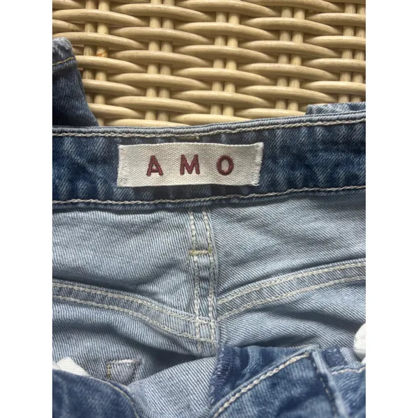 AMO High Rise Kick Crop Jeans size 31 boho minimalist staple flattering luxury - Image 5