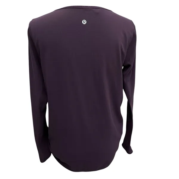 Lululemon Full Freedom Long‎ Sleeve Wrap Top Pullover Nulu Black Cherry Purple 8 - Image 4