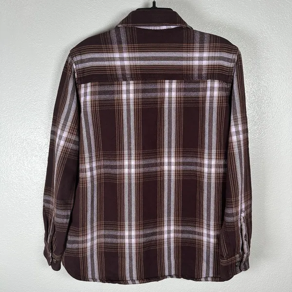 Carhartt Loose Fit Twill Shacket Womens Size Small Brown Plaid Cotton TW5991-W - Image 4
