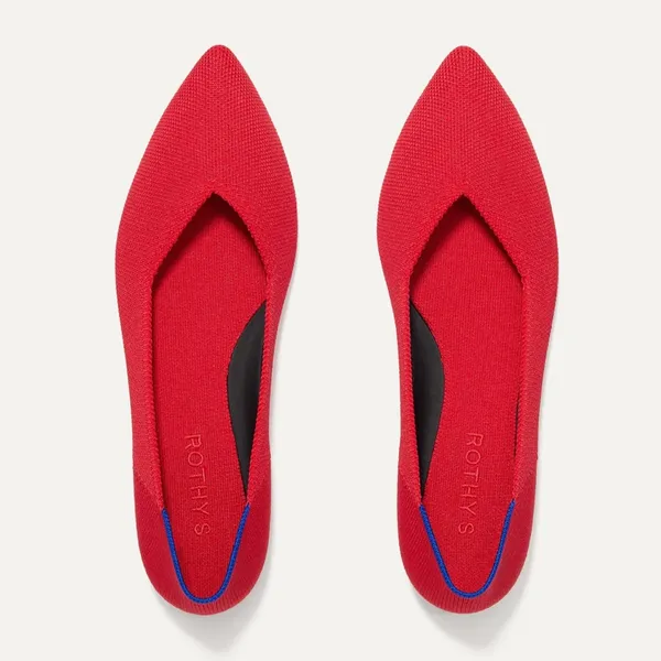 Rothy’s The Point Vibrant Red Pointed Toe Shoes Flats 8 Retired EUC - Image 9