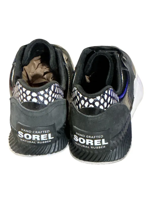 SOREL ONA BLVD Classic Waterproof Sneakers Black Suede Patent Women's 10.5 - Image 4
