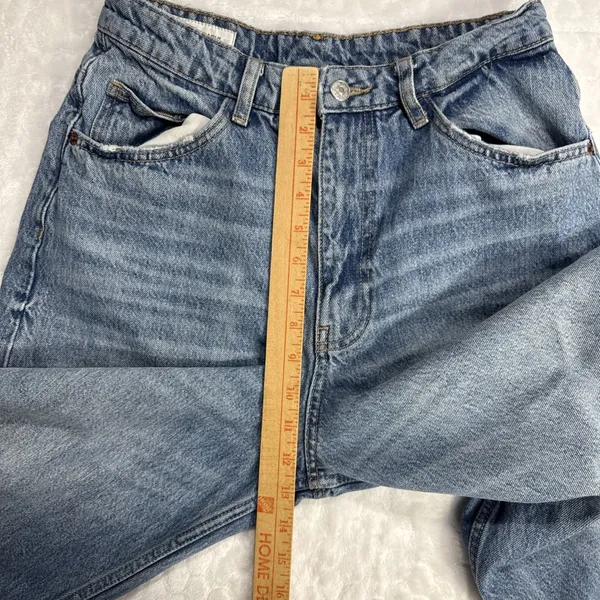 Zara Womens High Rise Wide Leg Jeans Blue Denim SIze 4 Grunge Streetwear Hipster - Image 8